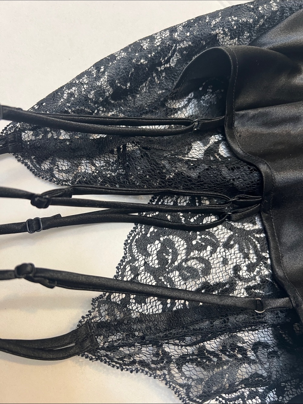 Y2K VICTORIA’S SECRET CROWN GOLD LABEL VAMP GOTH BLACK SLIP DRESS NIGHTIE XS - Picture 9 of 11